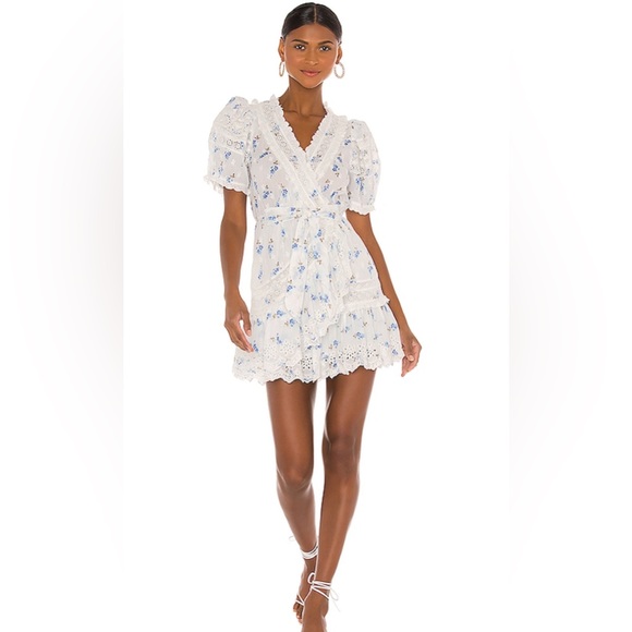 LOVESHACKFANCY
Belen V-Neck Floral-Print Cotton-Voile Wrap Dress - White Multi - Picture 3 of 5